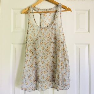 Aerie Tank Top - Sheer Floral - Size Large